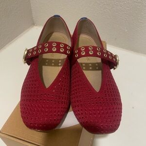 Rothy's Red Flats with Strap